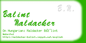 balint maldacker business card